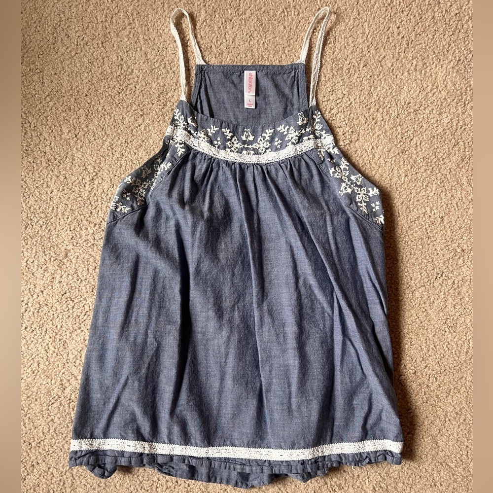 Blue with Lace Detail Top